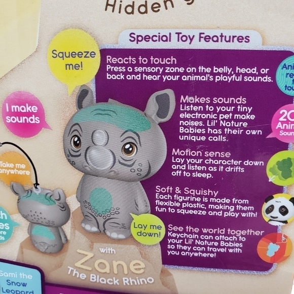 Hexbug Lot of 2 Lil Nature Babies Panda Rhinoceros Animal Playsets - Picture 9 of 9